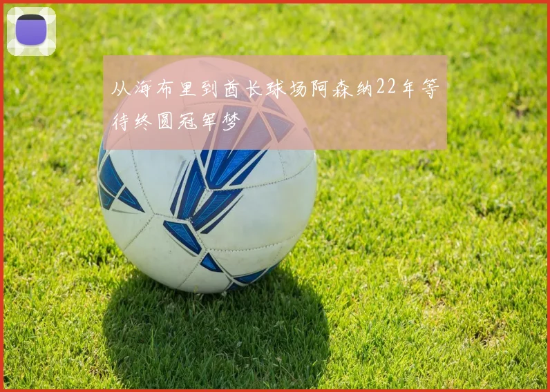 从海布里到酋长球场阿森纳22年等待终圆冠军梦